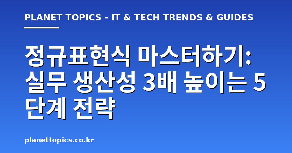 정규표현식 마스터하기 관련 정보를 시각화한 이미지